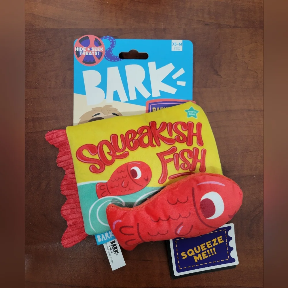 Bark Barkbuster Movie Night Dog Toys Squeak Fish And Tennis Balls Xs-Med Nwt